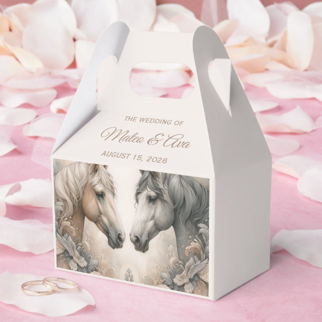 Elegant Horses Wedor Favor Box Presentaskar (Bröllop)