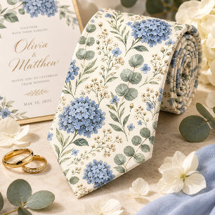 Elegant Hortensia & Eukalyptus Bröllop Slips