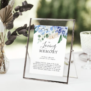 Elegant Hortensia Minnestavla Med Kärleksfullt Min Poster