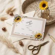 Elegant Höst Blommig Bröllops RSVP