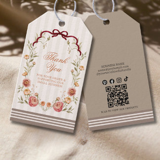 Elegant Höst Blommig Tacksam För Beställning Presentetikett