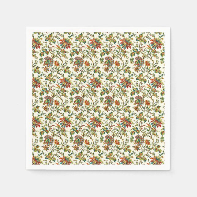 Elegant höst blomster mönster pappersservett (Framsidan)