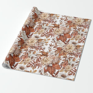 Elegant höst blomsterinpackningspapper presentpapper