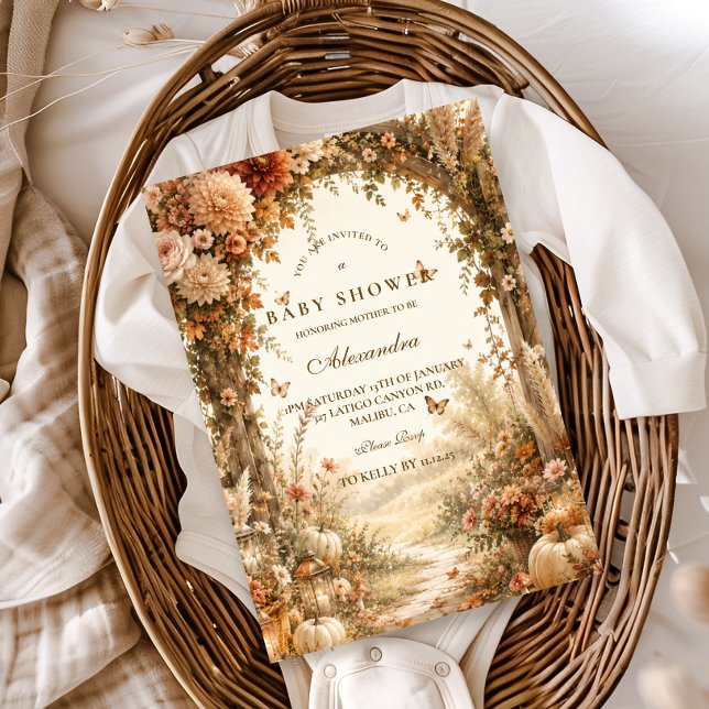 Elegant Höst Boho Barnkalas Inbjudningar (Skapare uppladdad)