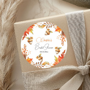 Elegant Höst Boho Blommig Bröllopsfest Runt Klistermärke