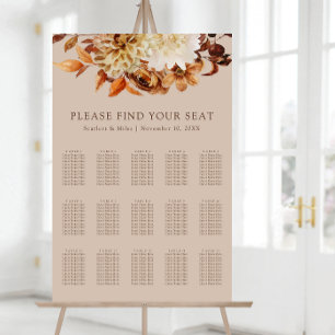 Elegant Höst Bröllop Placeringsplan Poster