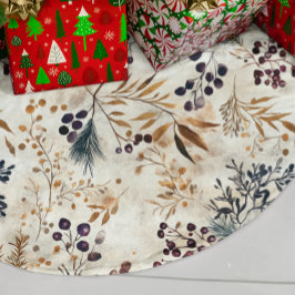 Elegant Höst färger Blommönster för vattenfärg Julgransmatta Borstad Polyester