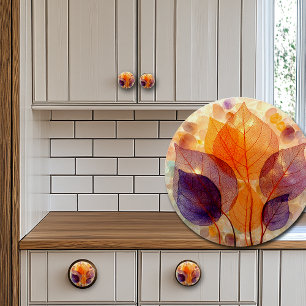 Elegant höst lila orange gula blad knopp