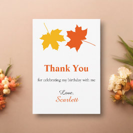 Elegant Höst löv Blommigt hösten 60 födelsedag Tack Kort