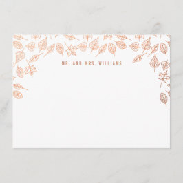 Elegant Höst löv Copper Anpassningsbar Stationery Anteckningskort