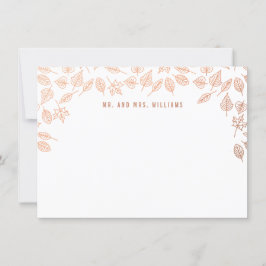 Elegant Höst löv Copper Anpassningsbar Stationery Anteckningskort