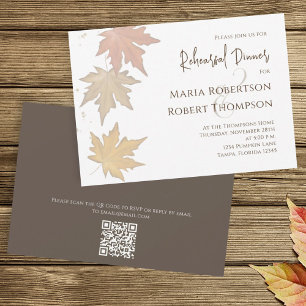 Elegant Höst löv Fall Greenery QR-kod Inbjudningar