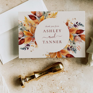 Elegant Höst löv hösten Bröllop Tack Kort