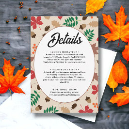 Elegant Höst löv hösten Modern Blommigt Bröllop Tilläggskort