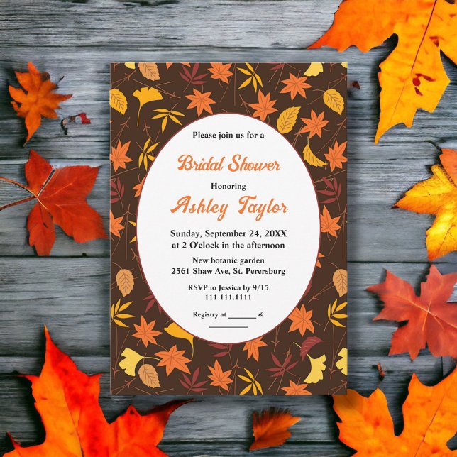 Elegant Höst löv Land höstMöhippa Inbjudningar (Skapare uppladdad)