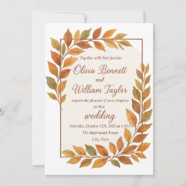 Elegant Höst löv och kopparströms Inbjudningar