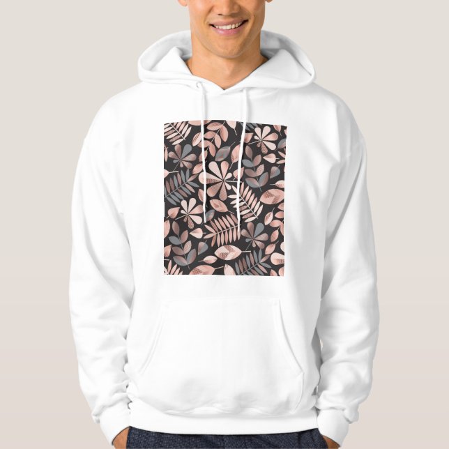 Elegant Höst löv: Pastellgeometri Hoodie (Framsida)