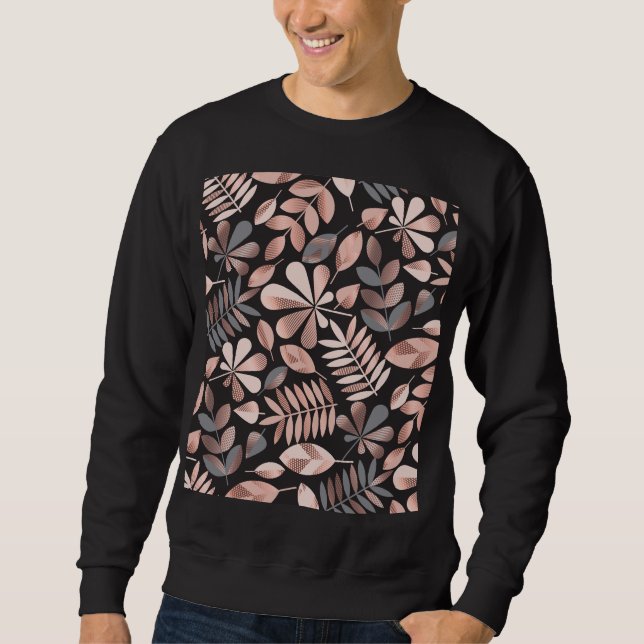 Elegant Höst löv: Pastellgeometri Lång Ärmad Tröja (Framsida)