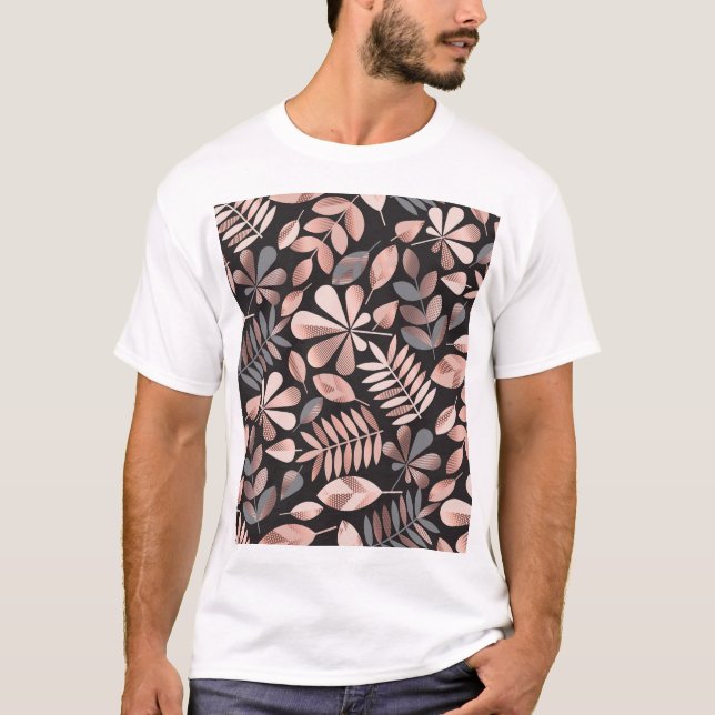Elegant Höst löv: Pastellgeometri T Shirt (Framsida)