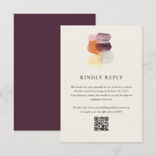 Elegant Höst löv QR-kod Online Bröllop OSA Kort