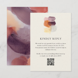 Elegant Höst löv QR-kod Online Bröllop OSA Kort