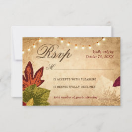 Elegant Höst löv Rustic Fall Wedding OSA Kort