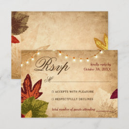 Elegant Höst löv Rustic Fall Wedding OSA Kort