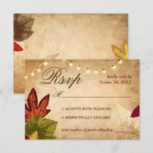 Elegant Höst löv Rustic Fall Wedding OSA Kort