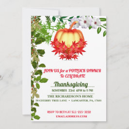 Elegant Höst löv Thanksgiving Dinner Inbjudningar
