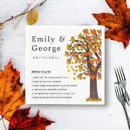 Elegant Höst löv Träd Romantic Bröllop Pappersservett