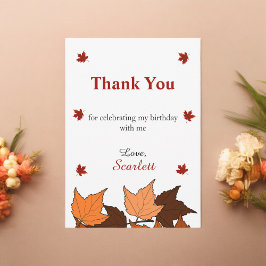 Elegant Höst löv Vild En höst 1:a födelsedag Tack Kort