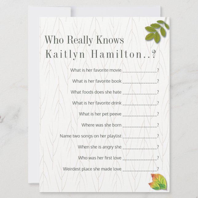 Elegant Höst Oak underbart minimalistiskt Bröllop (Framsida)