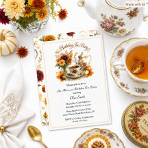 Elegant Höst Tea Party Födelsedag