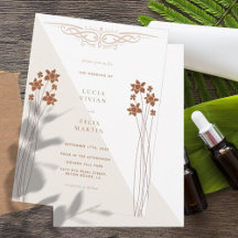 Elegant höst-tvåfärgad sidoblossningsinbjudan