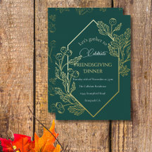 Elegant höstbärsram Mörk teal Guldskrift