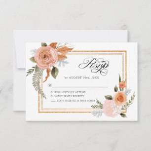 Elegant höstblomma Terrakotta Rosafärgade blommor OSA Kort