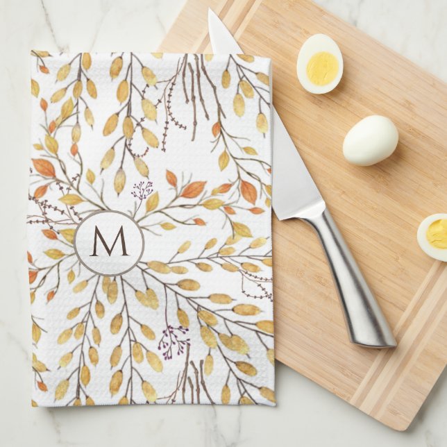 Elegant Höstblomman Mönster Personlig Kökshandduk (Vikt i Fjärdedel)