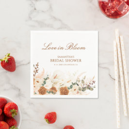 Elegant höstblommig bröllopsdusch pappersservett