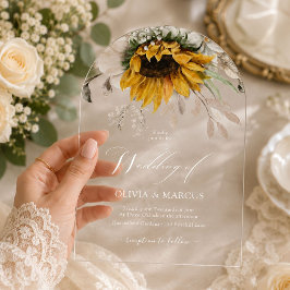 Elegant höstblommig rustik bröllopsinbjudan