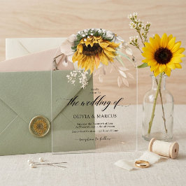 Elegant höstblommig rustik bröllopsinbjudan