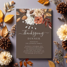 Elegant höstblommig Thanksgiving-middag