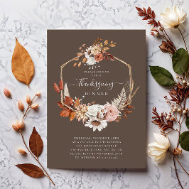 Elegant höstblommig Thanksgiving-middag Inbjudningar