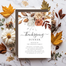 Elegant höstblommig Thanksgiving-middag