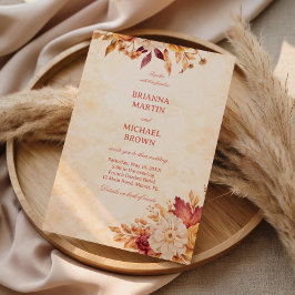 Elegant höstblommig varm neutral inbjudningar