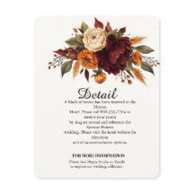 Elegant höstblommig vigselkort med detaljer