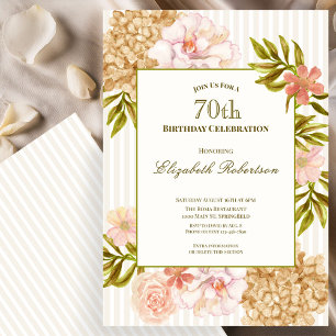 Elegant höstblommor 70-års födelsedagsinbjudan inbjudningar