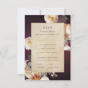 Elegant höstblomster kräm rost plommon OSA kort