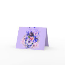 Elegant höstblomsterbukett vikt tackkort