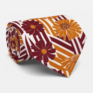 Elegant höstbotaniskt geometriskt mönster slips