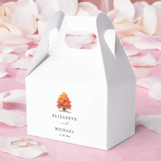 Elegant Höstbröllop Rustikt Höstträd Bröllop  Presentaskar (Bröllop)